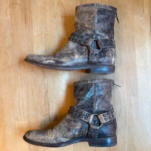 Frye Women's Phillip Harness Short Boot Crackle Glaze Size 8